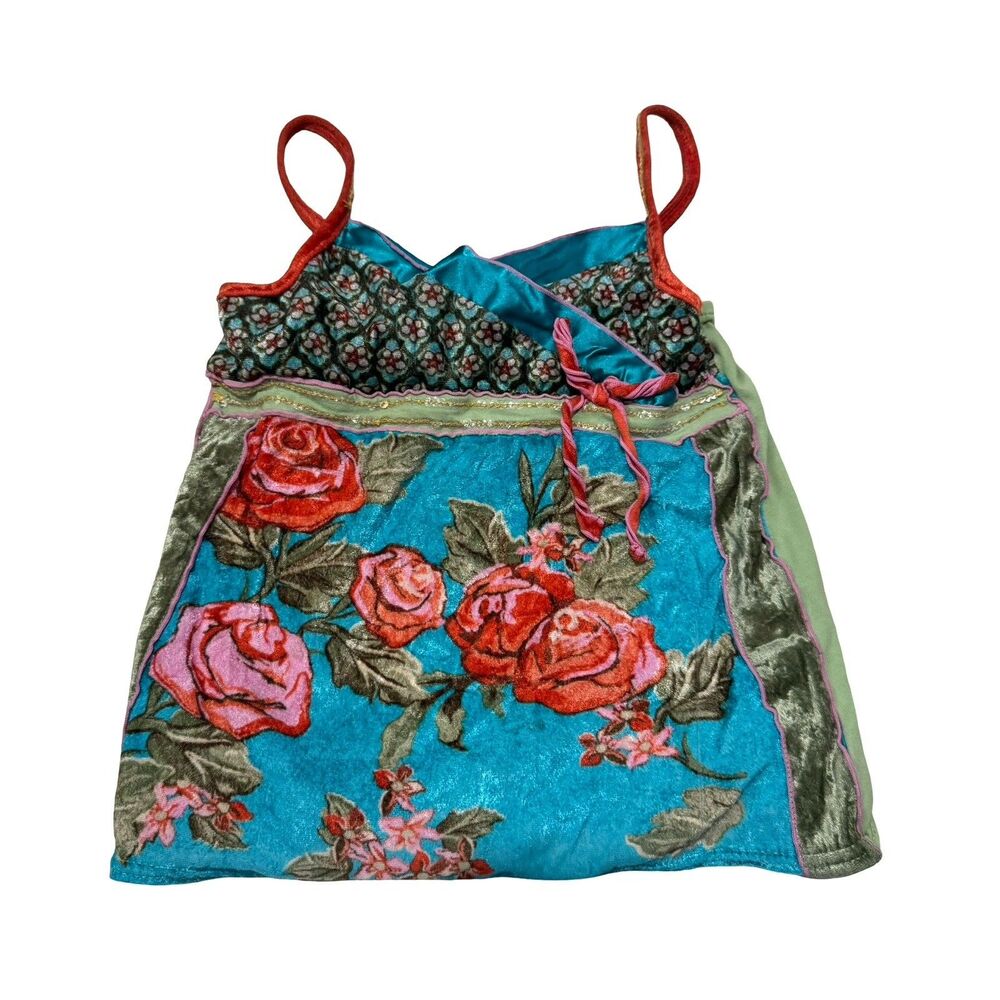 Girl's Y2K Mary-Kate & Ashley‎ Boho Floral Sequin Tank Size Medium 7/8 2000s